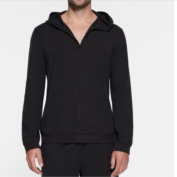 SKIMS Other - NWT- SKIMS Men's Jersey Lounge Zip Up Black Hoodie. Size XL